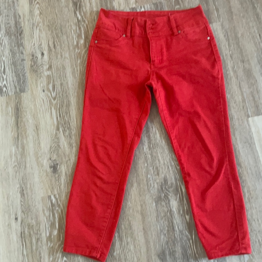 ankle length red pants